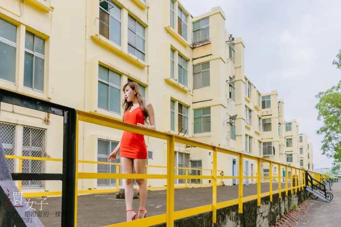 [Mzsock] NO.047 Abby red dress short skirt high heels beautiful legs outdoor shot street photography#[106P]-17