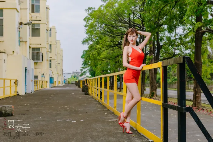 [Mzsock] NO.047 Abby red dress short skirt high heels beautiful legs outdoor shot street photography#[106P]-84